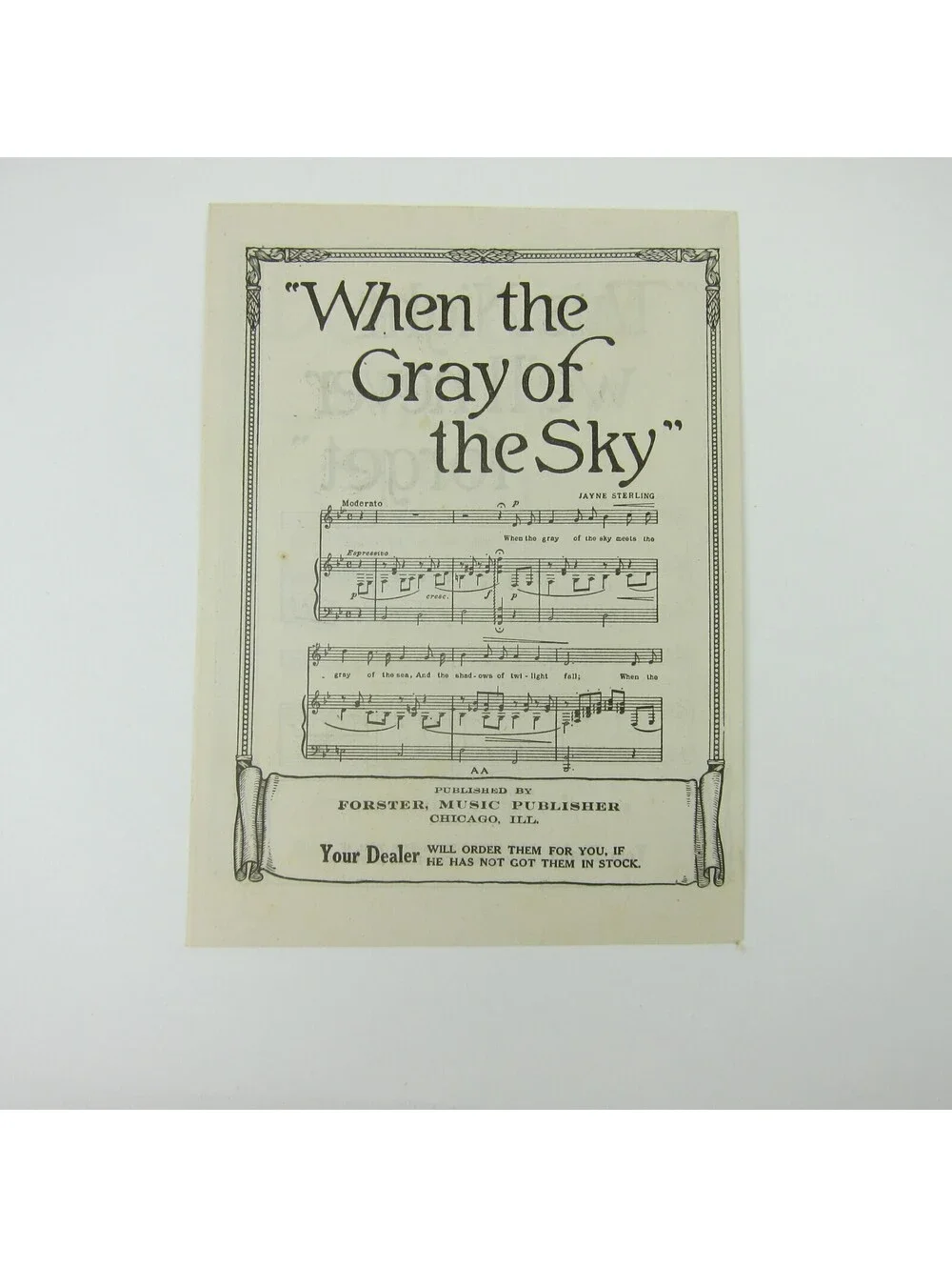 Sheet Music Sampler Forster Music Publisher Chicago Illinois Antique c 1915 RARE